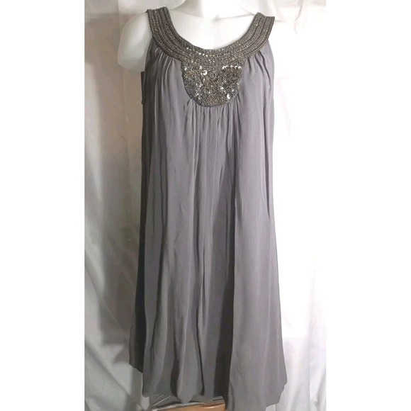 Zara Dresses & Skirts - Zara Basics Women Grey Bubble Hem Decorative Scoop Neck Dress Size‎ M